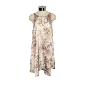 Black Swan Isabella Dusty Peach Cut Out Snake Print A-Line Dress Women's Size L